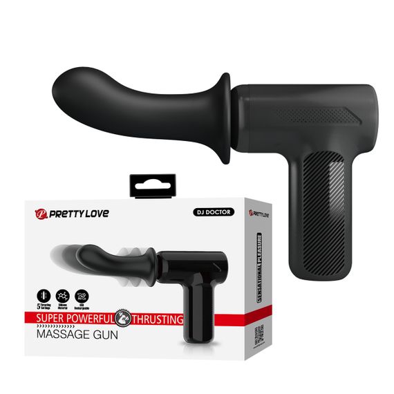 Вибромассажер пистолет Dj Doctor Massage Gun черный, 12.1 х 3.8 см sexstyle