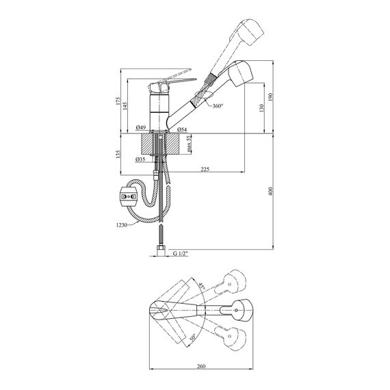 Змішувач для кухні Kroner KRM Odra - C030-T (CV021127) | Зображення 1