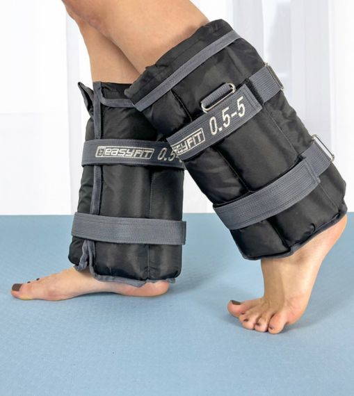 Обтяжувачі EasyFit 0,5-5 кг для ніг та рук Чорний-сірий (EF-AWTS-550)