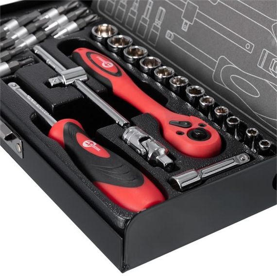 Набор инструмента Intertool - 1/4" 28 ед. (ET-6028) | Зображення 3