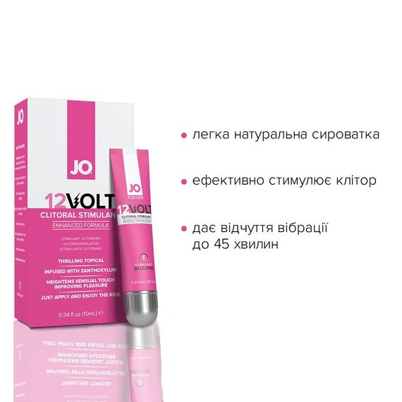 Возбуждающий гель для клитора JO 12VOLT (10 мл) с эффектом пульсации и разогрева | Зображення 2