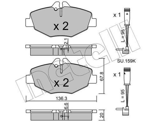 Колодки гальмівні передні Mercedes Benz E-class W211 S211 02-09 +датчики  22-0562-0K | Зображення 7