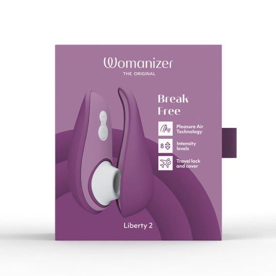 Вакуумний кліторальний стимулятор Womanizer Liberty 2 Purple, 8 режимів, магнітна кришечка | Зображення 9