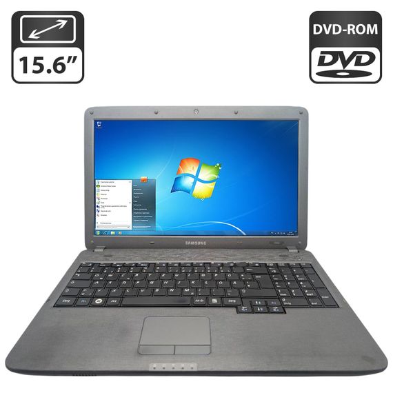 Ноутбук Samsung R528 / 15.6" (1366x768) TN / Intel Core 2 Duo T6600 (2 ядра по 2.2 GHz) / 6 GB DDR3 / 250 GB HDD / Intel Graphics / WebCam / DVD-ROM / АКб не тримає б/в