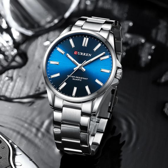 Чоловічий годинник Curren 9090 Silver-Blue | Зображення 1