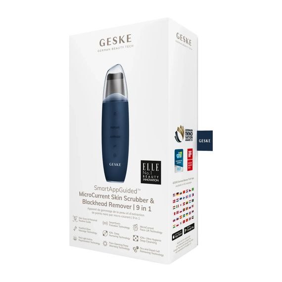 Мікрострумовий скрабер для шкіри та усунення чорних точок GESKE MicroCurrent Skin Scrubber&Blackhead Remover 9в1 magenta, Синій | Зображення 7