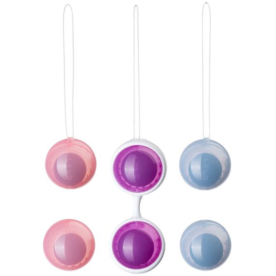 Набор вагинальных шариков LELO Beads Plus, диаметр 3,5 см, изменяемая нагрузка, 2х28, 2х37 и 2х60 г | Зображення 1