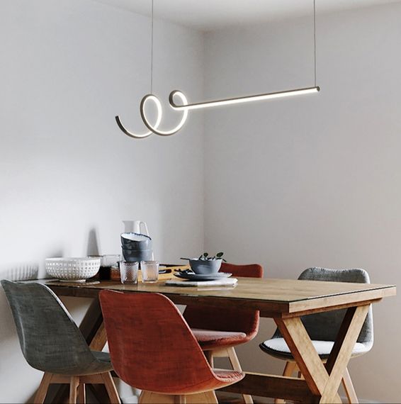 Люстра світлодіодна підвісна LED світильник для квартири на стелю лед 27253 Чорний 30-140х20х120 см. | Зображення 2