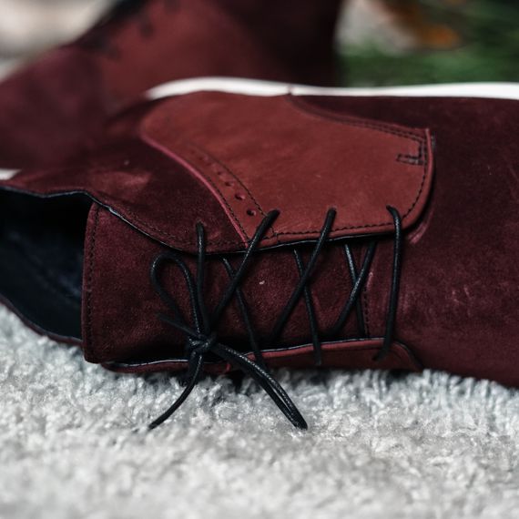 Бордові замшеві черевики 40 42 43 45 размер | Зображення 5