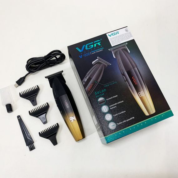 Машинка для стрижки волосся VGR V-906 тример для окантовки та стрижки бороди. Колір: жовтий | Зображення 8