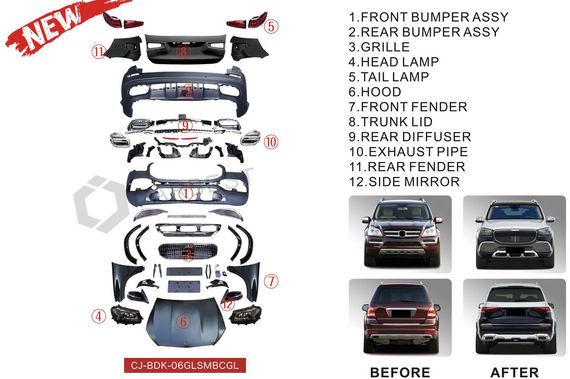 Комплект рестайлінгу в GLS X167 Maybach для Mercedes GL сlass X164 2006-2012 рр | Зображення 1