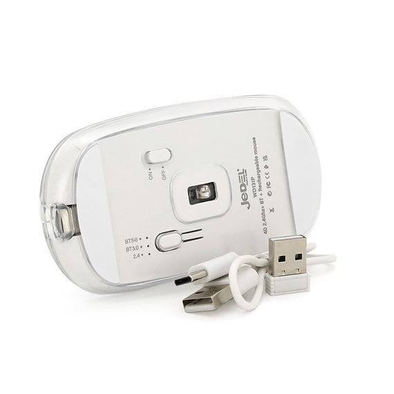 Мышь беспроводная JEDEL WD131P-BG, 800/1200/1600DPI, Type-C зарядка. 109x60x32мм | Зображення 3
