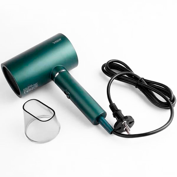 Фен професійний VGR V-431 GREEN, 2 рівні обдування, 2 рівні температури, насадка-концентратор | Зображення 4
