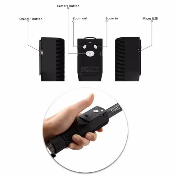 Монопод YUNGTUNG bluetooth YT-1288 (висота-125см | Зображення 7