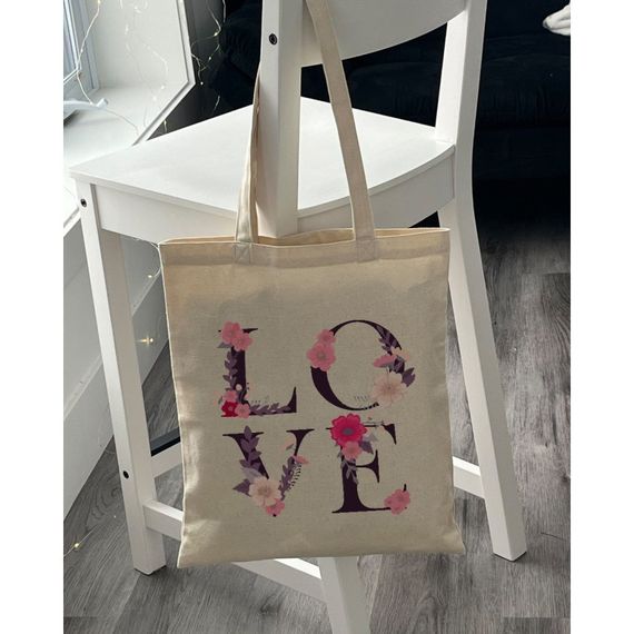 Екошопер Bookopt ВК4072 LOVE (квіти), бежевий | Зображення 2