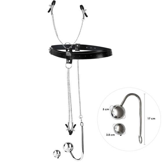 Бондажный набор с металлическим анальным крюком №4 Art of Sex Blanca Bondage set with anal hook №4 Sex Aura