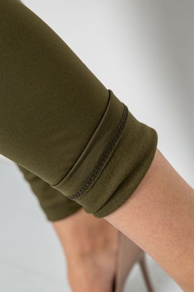 Лосини утеплені на флісі, колір хакі, 243R053 | Зображення 4