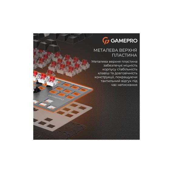 Клавіатура GamePro Genesis Joker Pro MK124G Pro Outemu Red Switch Wireless/Bluetooth/USB UA Gray (MK124G Pro) | Зображення 7