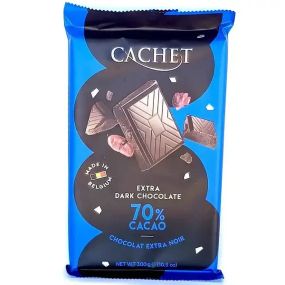 Шоколад бельгійський чорний Cachet Dark Chocolate 70% какао, 300 г