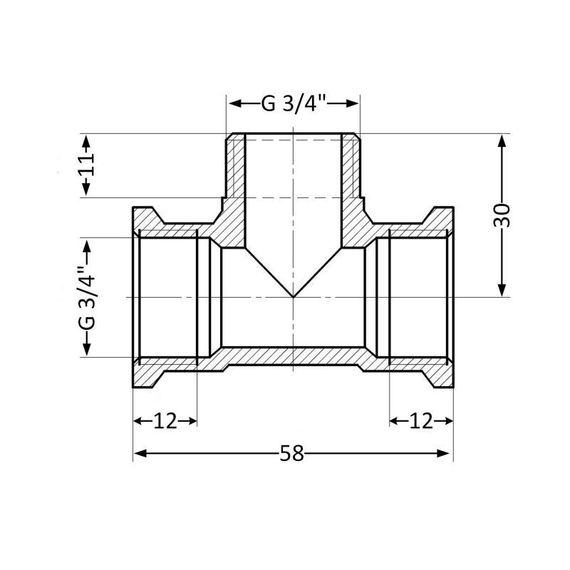 Тройник Thermo Alliance Standart 3/4" ВНВ SD41520 | Зображення 1