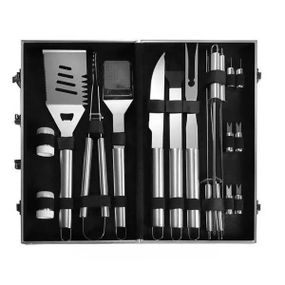 Набор для барбекю из 18 предметов в металлическом чемодане