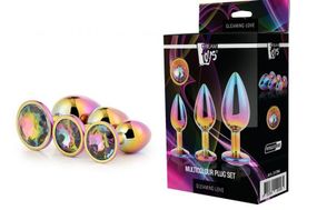 Набір райдужних анальних пробок GLEAMING LOVE MULTICOLOUR PLUG SET Sex Aura