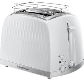 Тостер Russell Hobbs 26060-56 Honeycomb White, 850 Вт, 2 слота, 6 настр. степени поджарки, белый (26060-56)