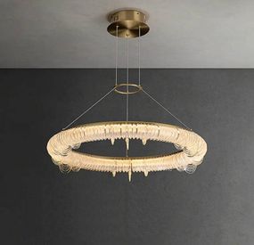 Люстра світлодіодна підвісна LED світильник для квартири на стелю лед 26757 Латунь 30-140х65х65 см.