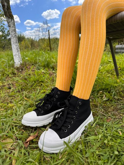 Дитячі колготки кольорові однотонні (рубчик) ТМ Twinsocks р. від 74 до 146 110-116/5-6 років, Жовтий