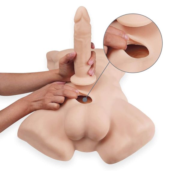 Торс с фаллоимитатором на присоске SilexD Apollo L Male Torso, суперреалистичный, термореактивный sexstyle | Зображення 4