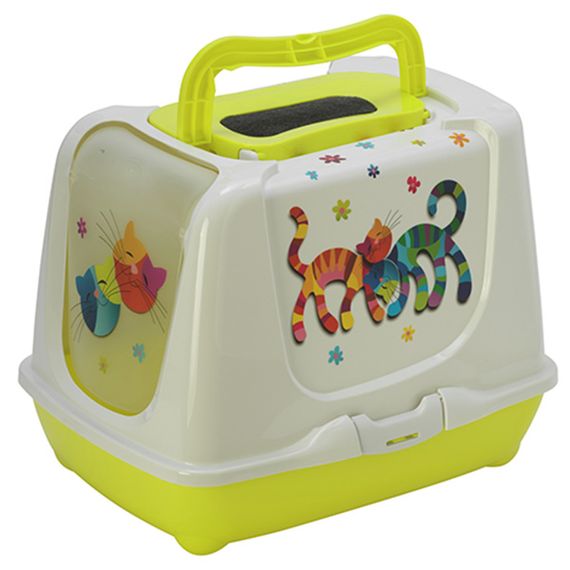 Moderna Trendy Cat туалет закрытый для кошек, 50 см х 39 см х 37 см, желтый