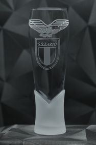 Подарочный бокал для пива сока воды 440 мл  с гравировкой лого футбольного клуба ФК Лацио