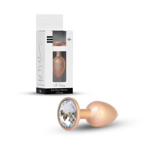 Анальна металева пробка Plug-Jewellery  Pearl Gold PLUG- Clear  L
