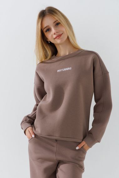 Костюм світшот+штани для дівчинки Benini 241180 128 см Кавовий shop (2000990795113) | Зображення 2