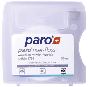 Медична зубна нитка paro® RISER-FLOSS, вощена, з м’ятою та фторидом, 50 м