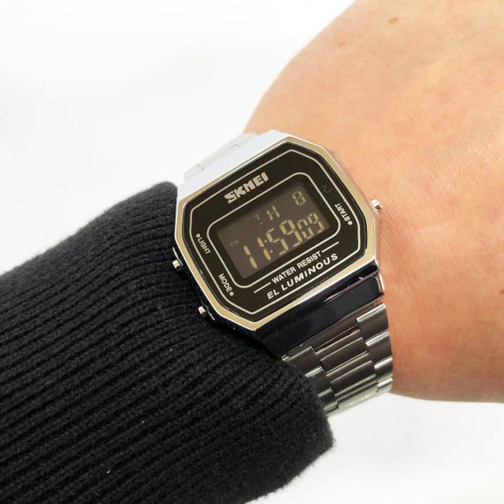 Годинник квадратний Ретро SKMEI 1647SI, Годинник retro vintage, Чоловічі наручні годинники vintage new ZW-52 | Зображення 8