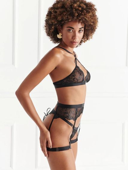 Шикарные трусики Bracli Vienna G-String с жемчугом, Черный, S, S, Маленький размер | Зображення 8