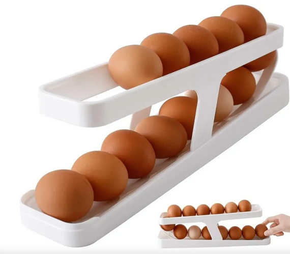 Контейнер для яиц Egg Pan · Двухуровневый органайзер – подставка для хранения яиц в холодильнике | Зображення 4