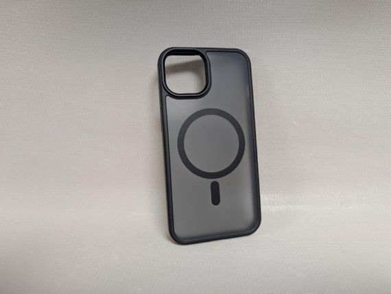 Чохол для iPhone 14 / Айфон 14 Wave, TPU, матовий, напівпрозорий, чорний