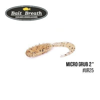 Силіконова приманка, Їстівний силікон Bait Breath Micro Grub 2" (12шт.) (Ur25  Clear/gold*orange*seed)