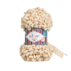 Пряжа ALIZE PUFFY FINE 310 шампань алізе пуфі файн фантазійна нитка плюшева
