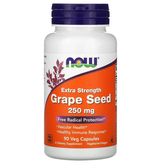 Экстракт виноградных косточек NOW Foods Grape Seed 250 mg 90 Veg Caps