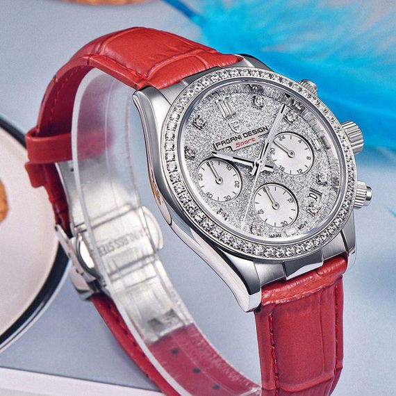 Жіночий годинник Pagani Design PD-1730 Silver-Red | Зображення 2