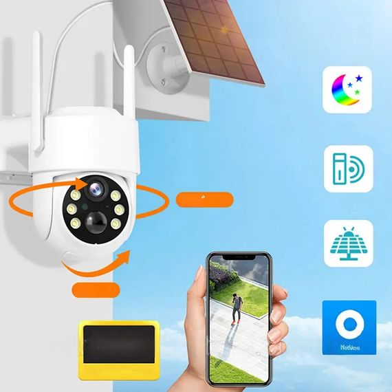 Вулична WiFi камера з сонячною панеллю PTZ, 5Мп, HD, XPRO Y009 (234570849_1915) | Зображення 5