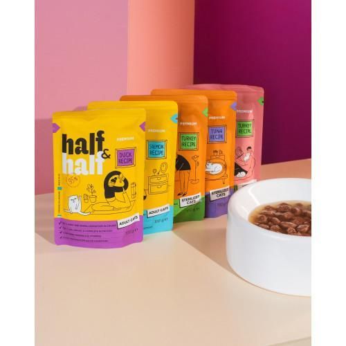 Корм вологий Half&Half для дорослих котів, шматочки з качкою в соусі у формі пауча, 100 г | Зображення 4