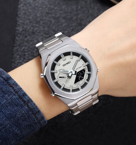 Чоловічий годинник Skmei 1816SIBK Silver-Black | Зображення 2