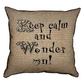 Подушка с мешковины Keep calm and Wonder on! 45x45 см (45PHB_WON006_BR)