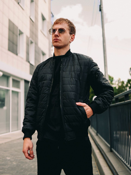 Бомбер Манжет чёрный S XXL