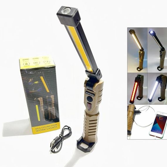 Світлодіодний ліхтар Power Bank кемпінг WL-08 XPE+COB, червоний+білий+жовтий, ZC-367 магніт, гачок | Зображення 5