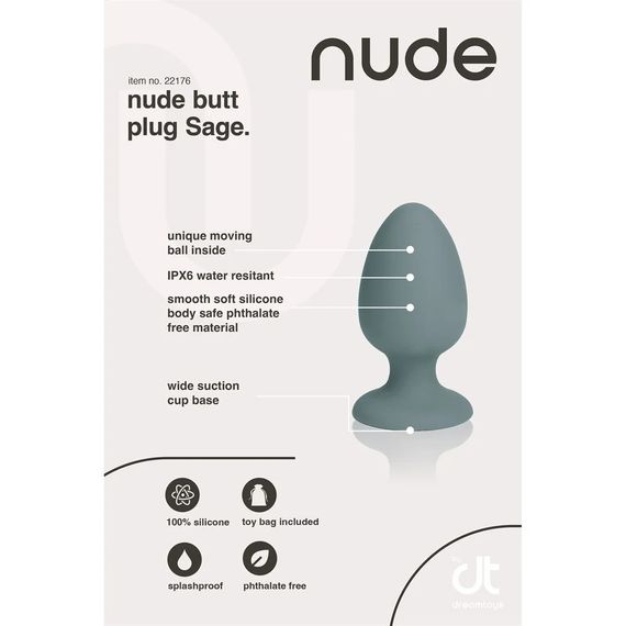 Анальна пробка Dream Toys Nude сіра, 8 х 4 см Sex Aura | Зображення 4